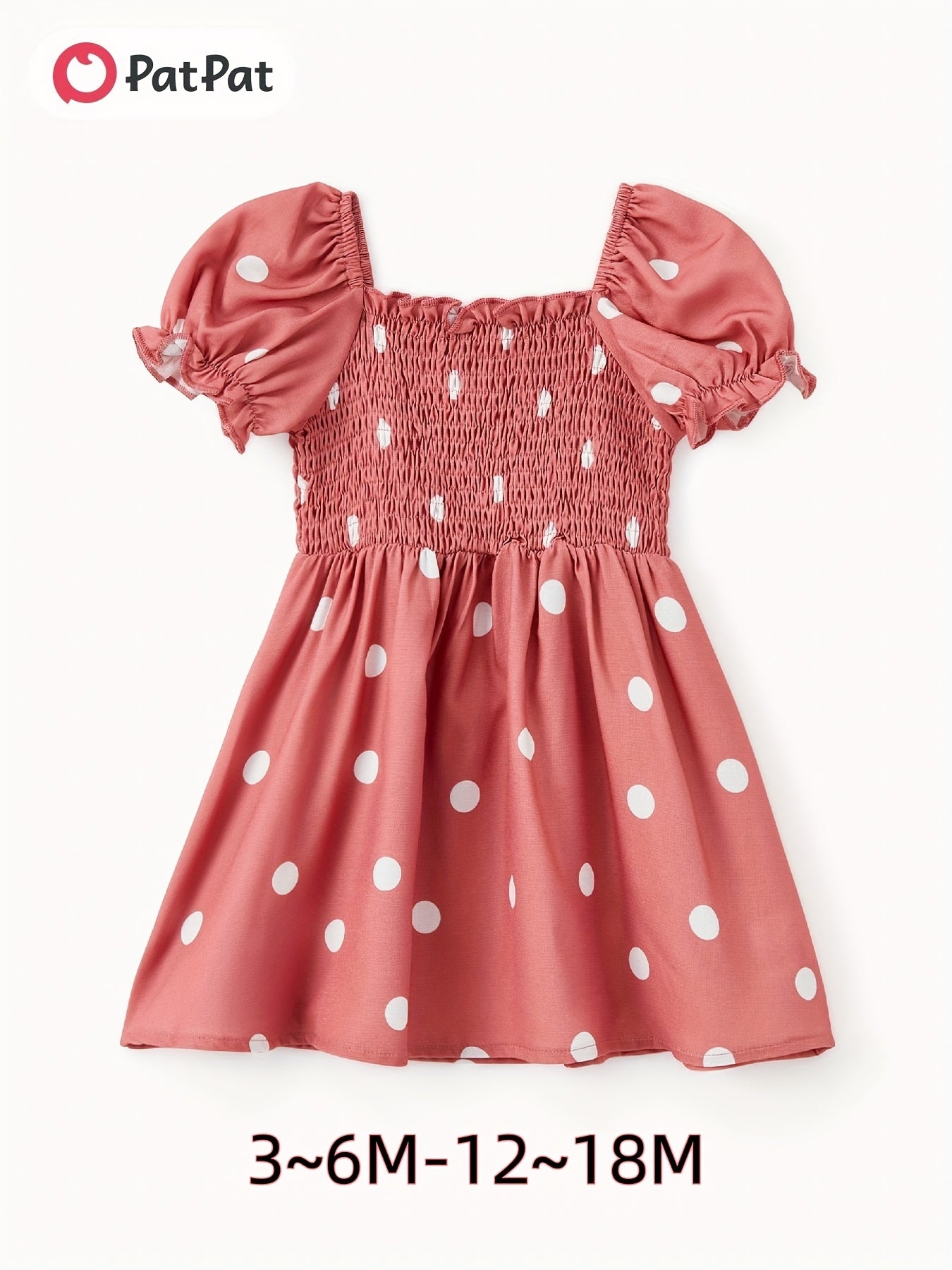1/2 Pcs Family Coordinated Polka Dot Outfit Baby Girl Shirred Top & A-Line Skirt