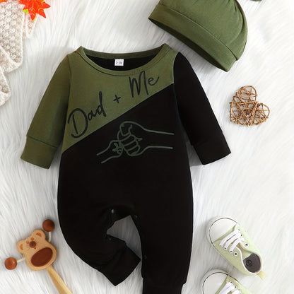 Baby Boy Color Block Hoodie & Trousers Set Daddy & Me Print