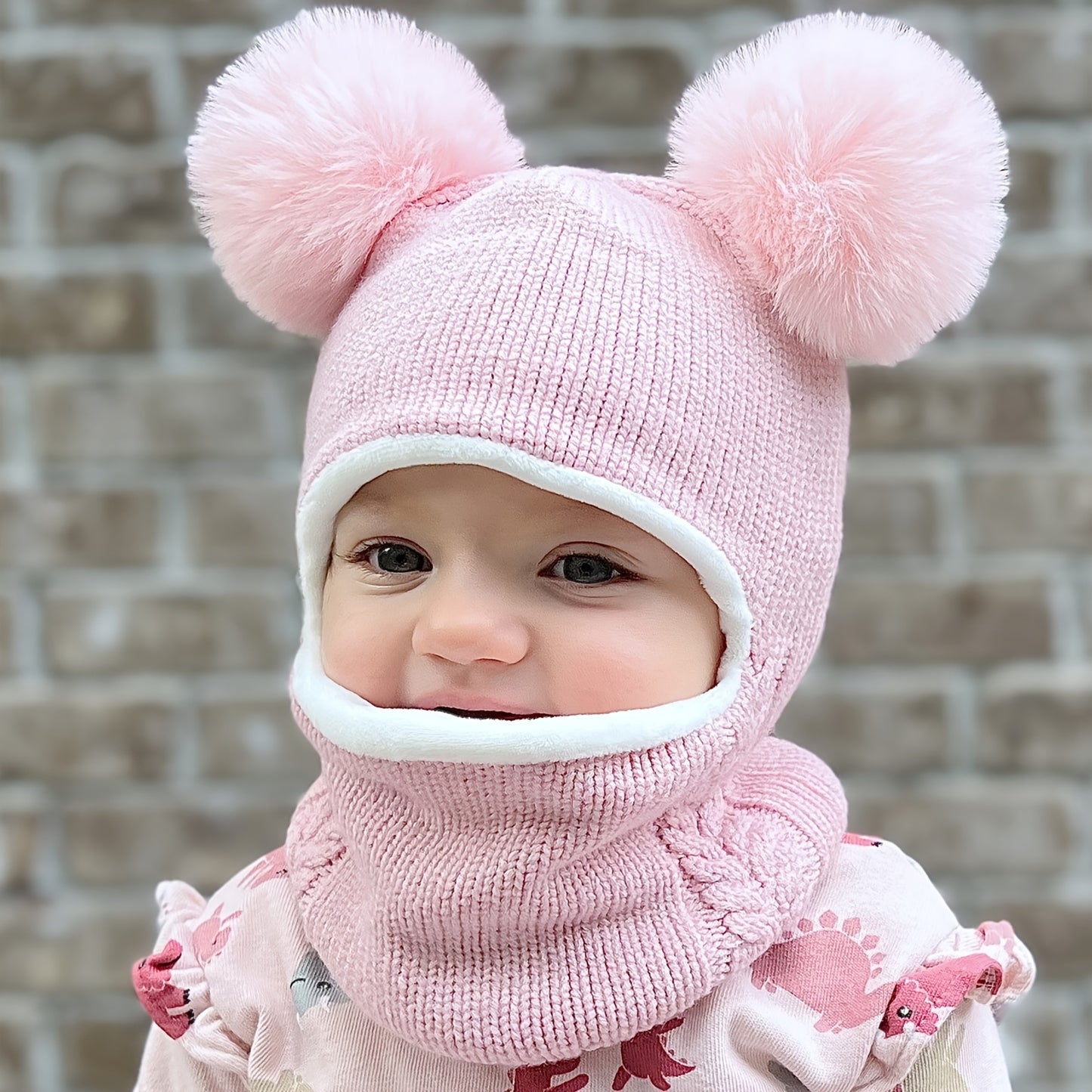 2 Pcs Baby Winter Beanie & Scarf Set Fleece Lined