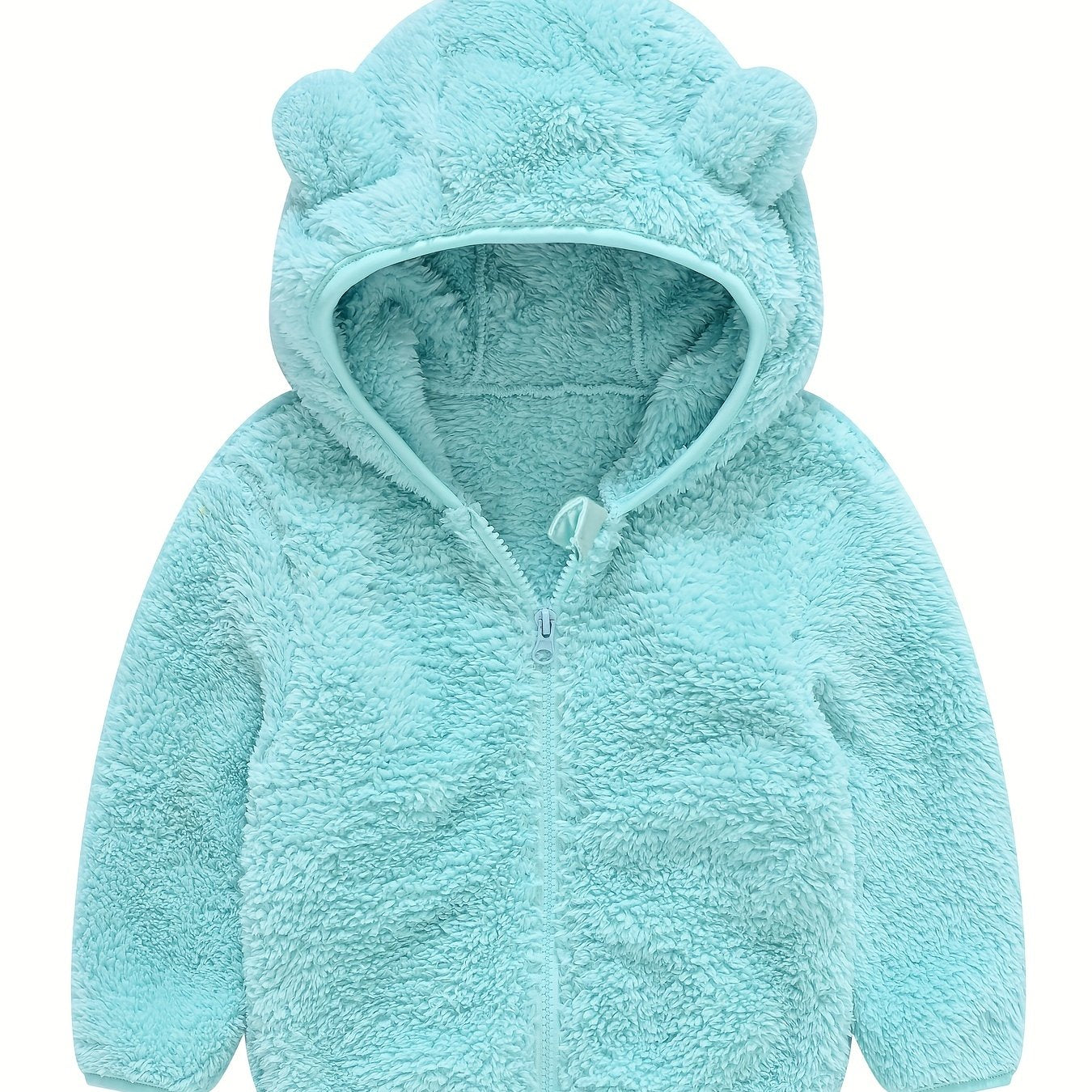 Hooded Plush Coat for Baby Boys
