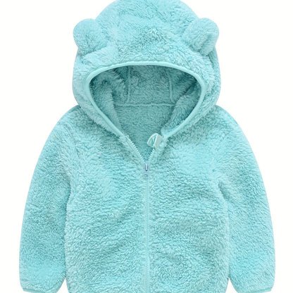 Hooded Plush Coat for Baby Boys