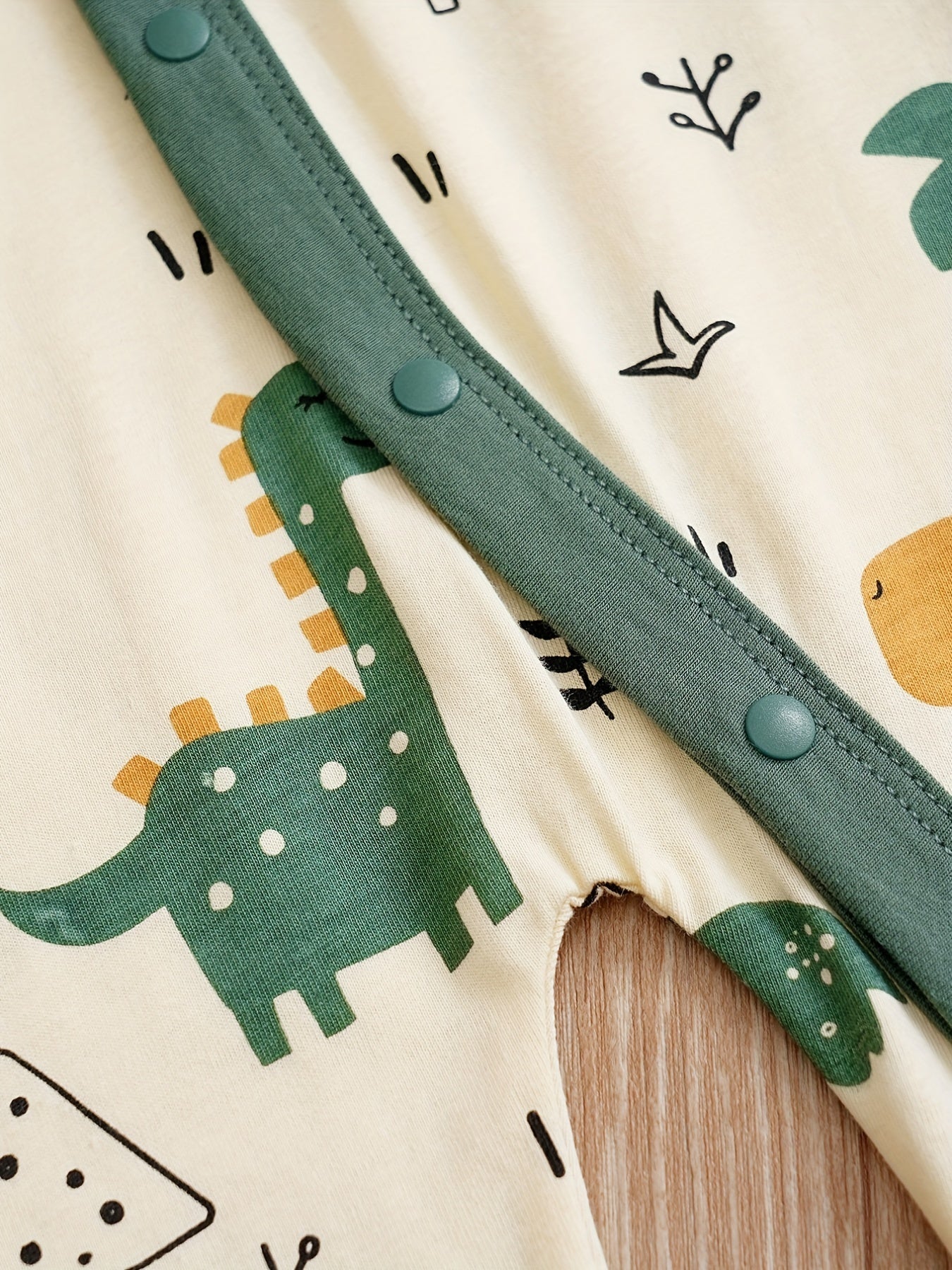 Baby Cotton Long Sleeve Bodysuit Cartoon Dinosaur Print