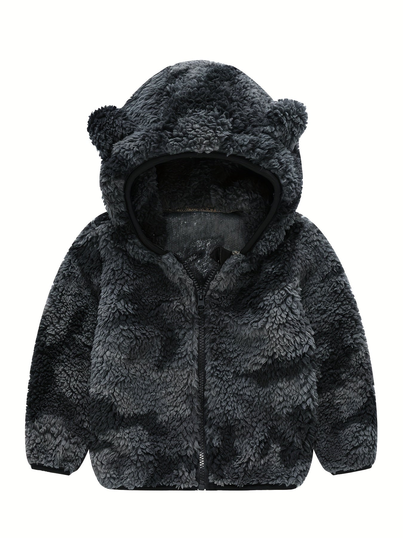 Hooded Plush Coat for Baby Boys