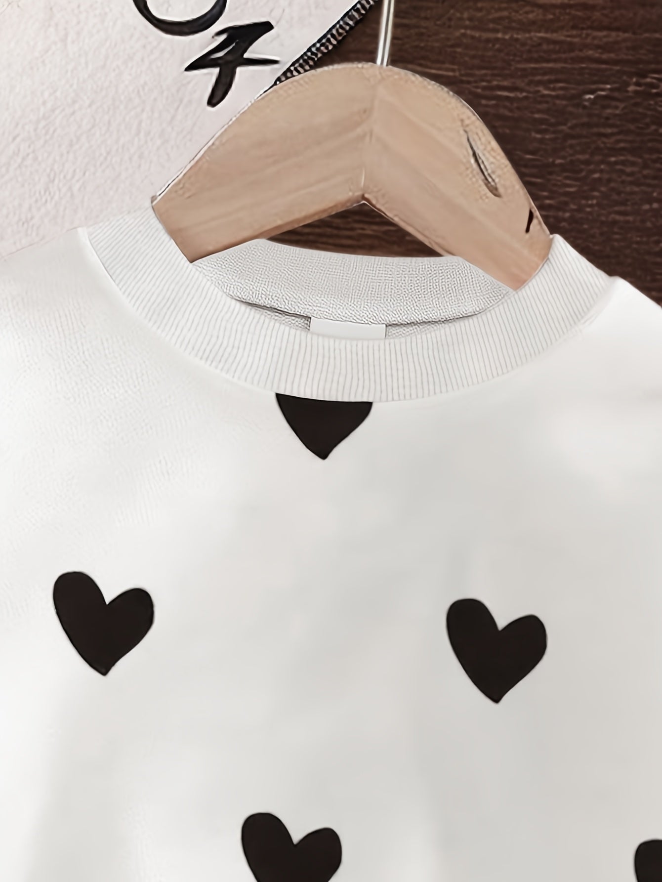2-Pack Baby Girl Long Sleeve Trousers Set Heart Print Top & Elastic Waist Pants