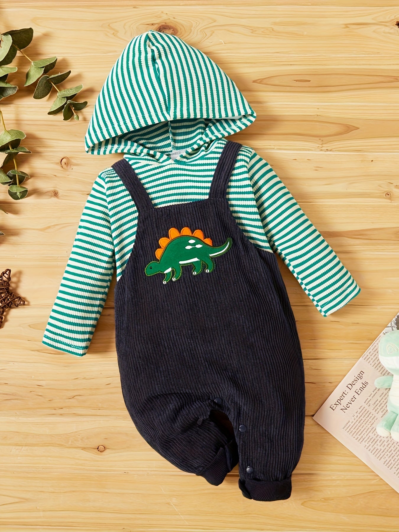 Baby Ribbed Hoodie Romper Long Sleeve Soft Fall Winter Outfit