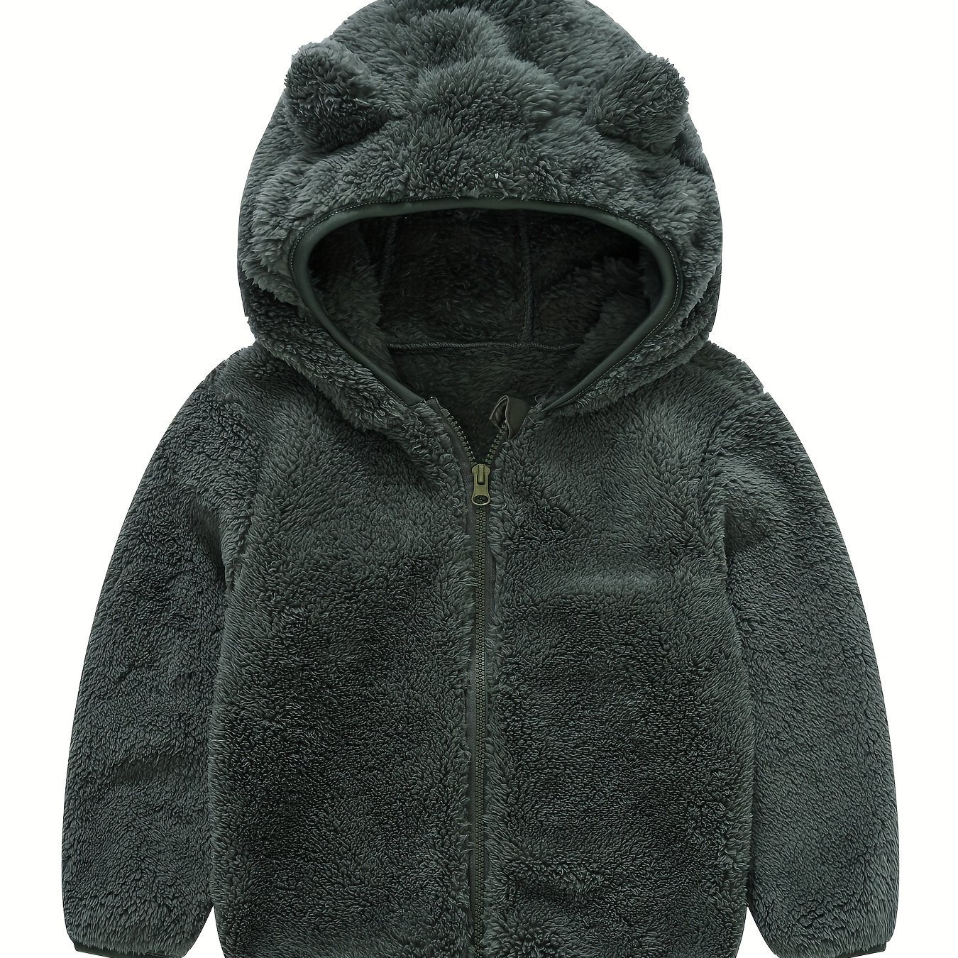 Hooded Plush Coat for Baby Boys