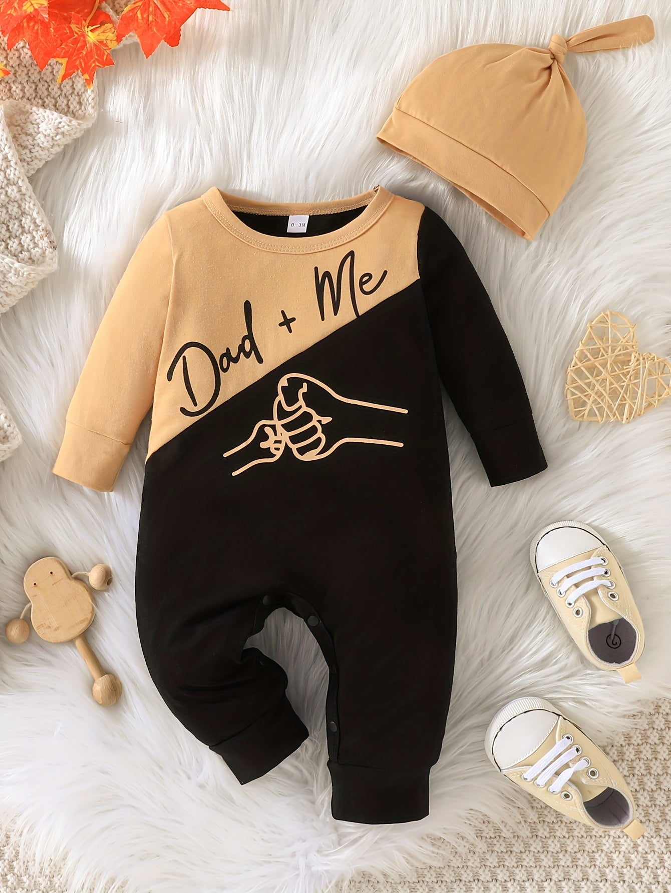 Baby Boy Color Block Hoodie & Trousers Set Daddy & Me Print