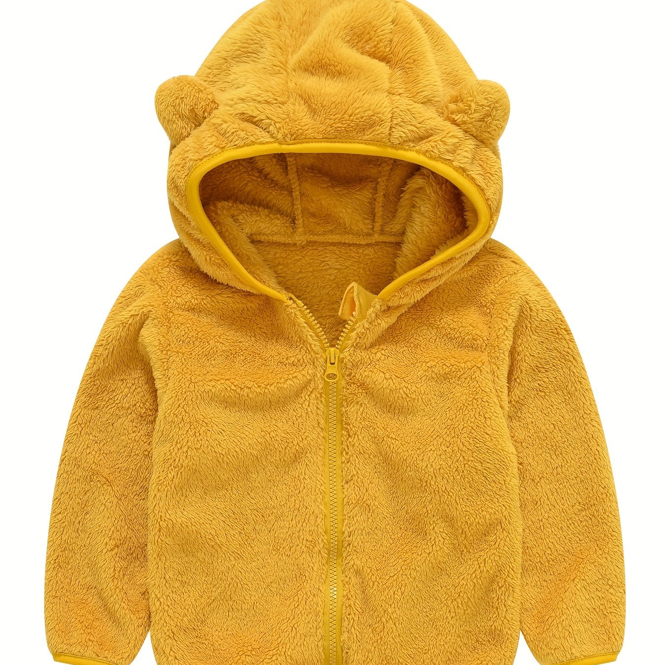 Hooded Plush Coat for Baby Boys