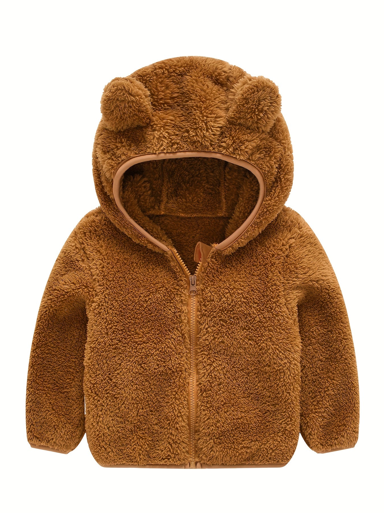 Hooded Plush Coat for Baby Boys