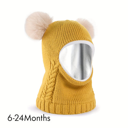 2 Pcs Baby Winter Beanie & Scarf Set Fleece Lined