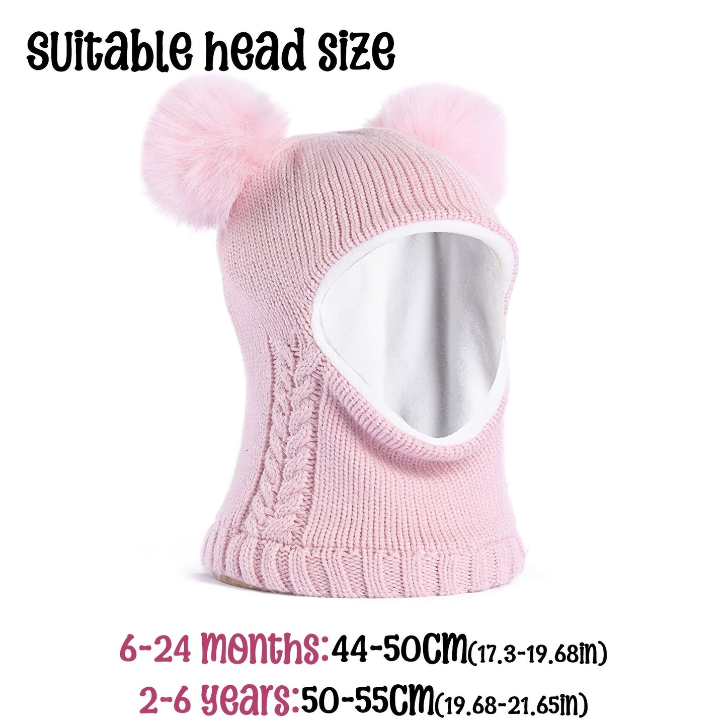 2 Pcs Baby Winter Beanie & Scarf Set Fleece Lined