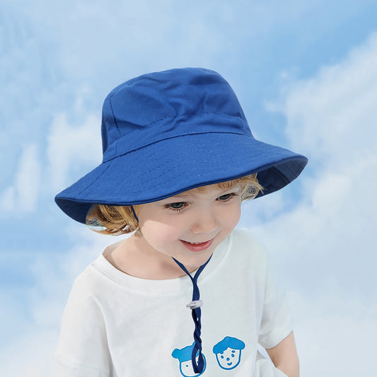 Baby Bucket Hat Solid Color Animal Dinosaur Octopus Print Wide Brim Sunscreen