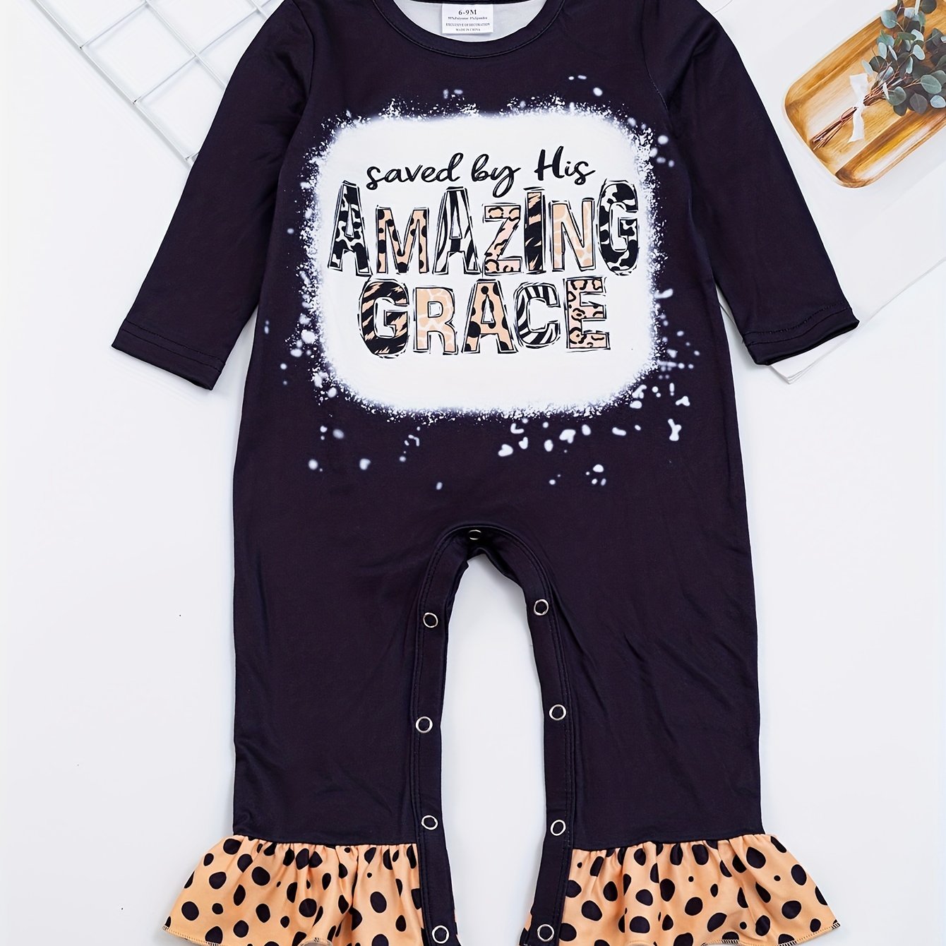 Autumn Western Cowboy Series Baby Girl's Cute Bodysuit With Leopard Cow Pattern Flower Letter...random Print