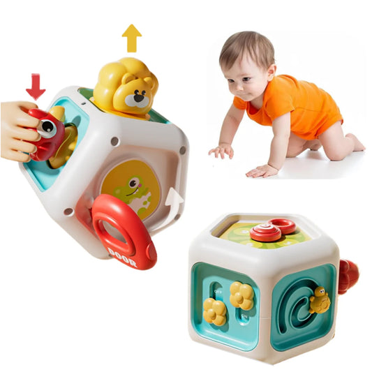 Baby Busy Board Cube Montessori Sensory Activity Toy Fine Motor Skills