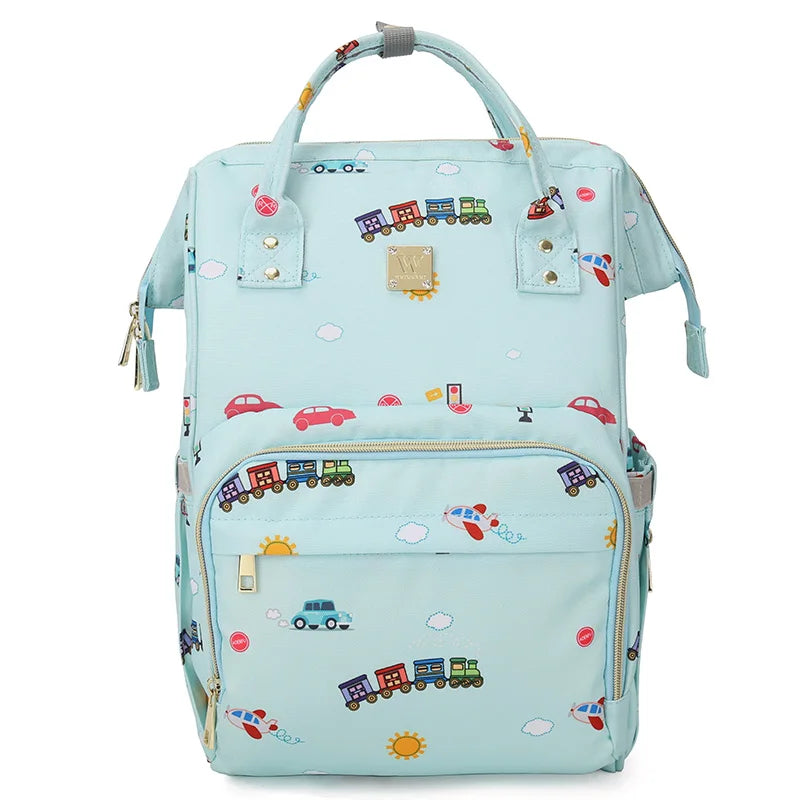 Large Capacity Waterproof Diaper Backpack – Multi-Function Travel & Nursing Bag