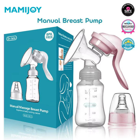 Manual Breast Pump Baby Nipple Suction Milk Bottle BPA Free