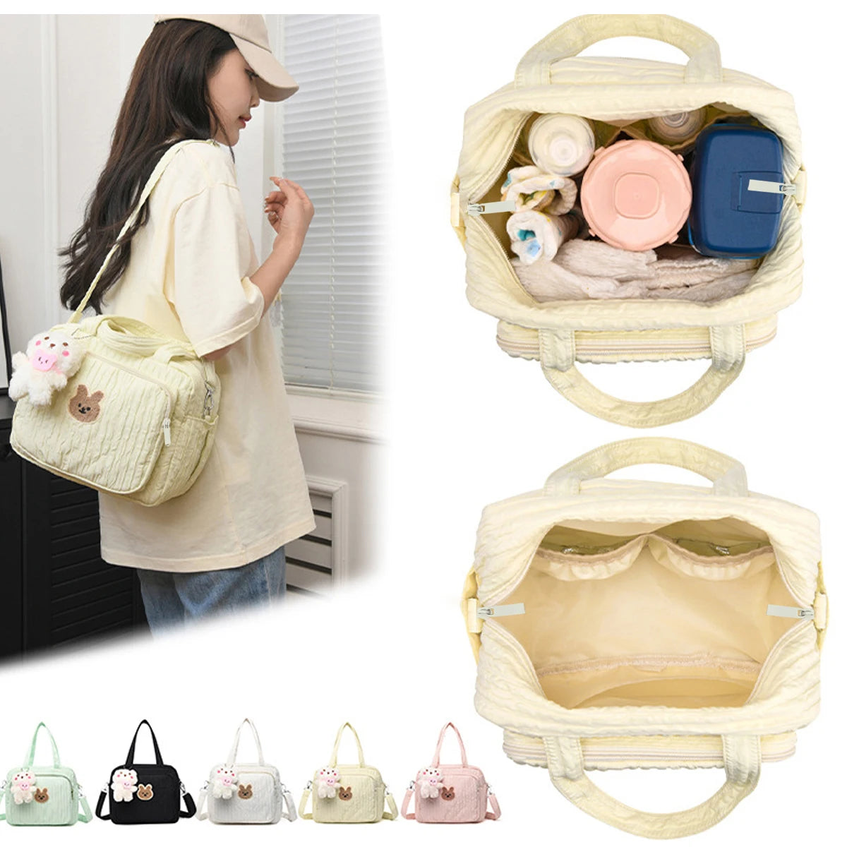Baby Diaper Tote Bag Cute Crossbody Mommy Travel Bag