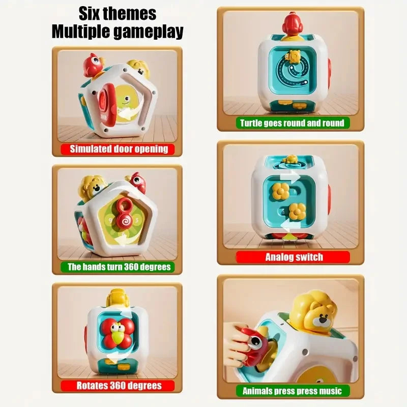 Baby Busy Board Cube Montessori Sensory Activity Toy Fine Motor Skills