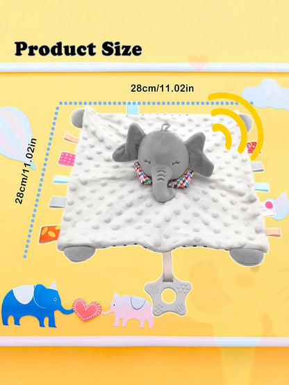 Elephant Baby Comforter Blanket Soft Soothe Rattle Toy for Toddlers