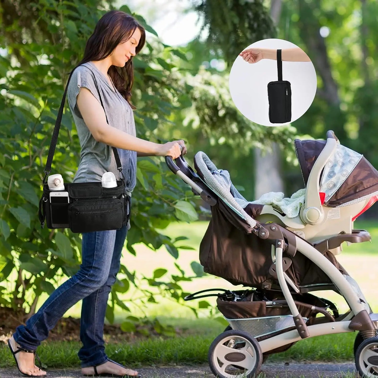 Large Capacity Baby Stroller Hanging Bag Mummy Organizer