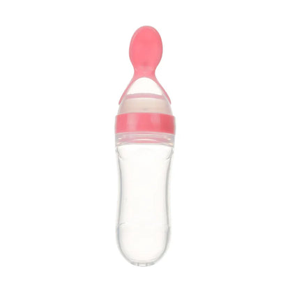 Baby Feeding Bottle Silicone Squeeze Spoon Feeder