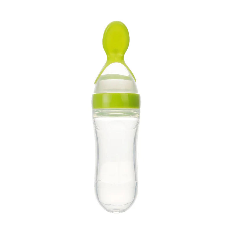 Baby Feeding Bottle Silicone Squeeze Spoon Feeder