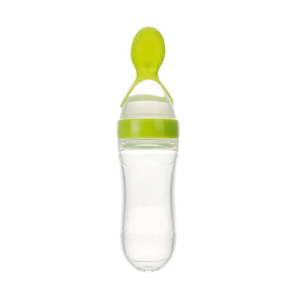 Baby Feeding Bottle Silicone Squeeze Spoon Feeder