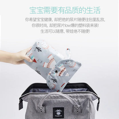 Waterproof Reusable Baby Diaper Bag Large Capacity Mommy Handbag
