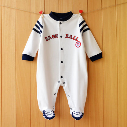 Baby Newborn Coverall Baseball Style Cotton Romper