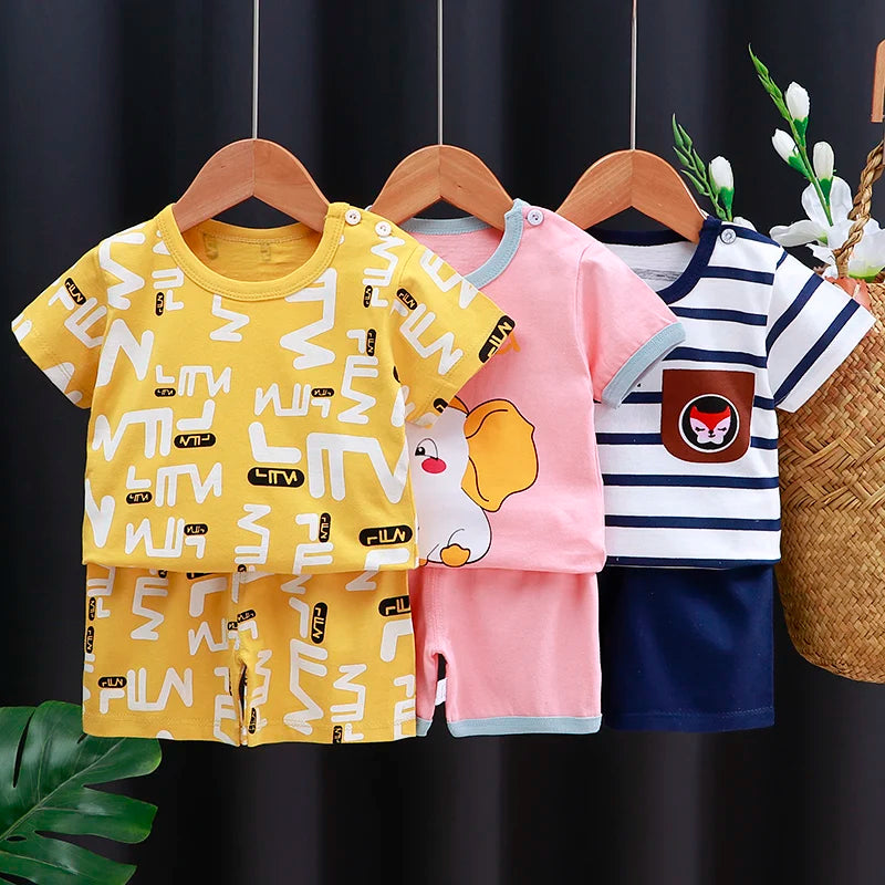 Kids Clothing Set Baby T-Shirt Shorts Summer Cotton Casual Outfit