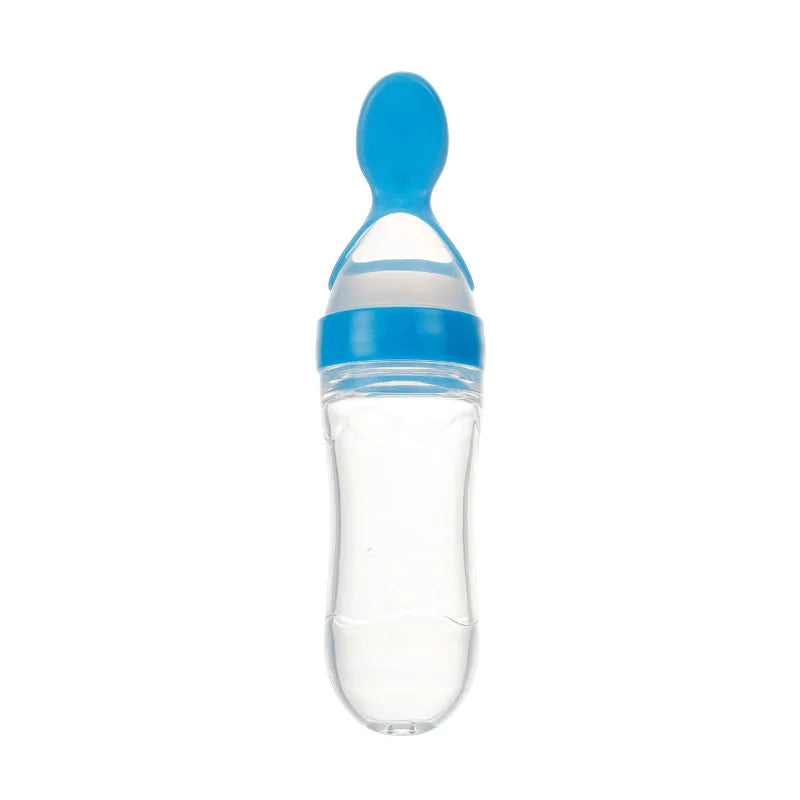 Baby Feeding Bottle Silicone Squeeze Spoon Feeder