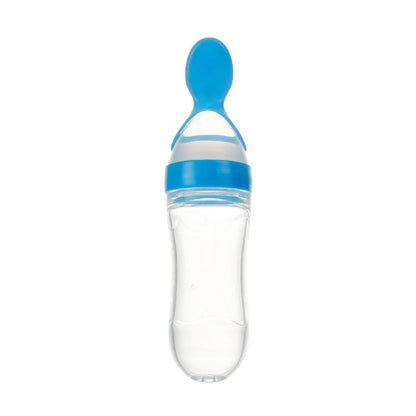 Baby Feeding Bottle Silicone Squeeze Spoon Feeder