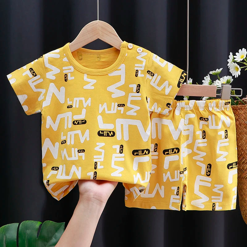 Kids Clothing Set Baby T-Shirt Shorts Summer Cotton Casual Outfit