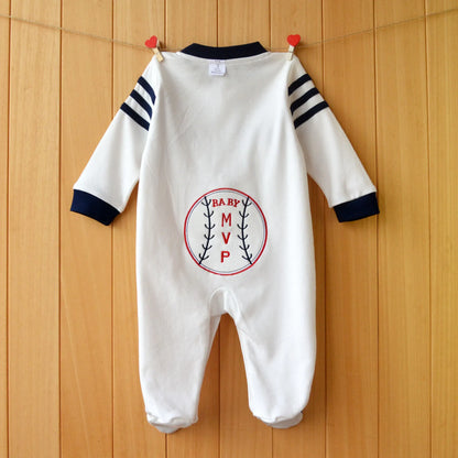 Baby Newborn Coverall Baseball Style Cotton Romper
