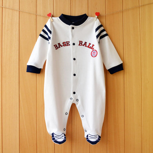 Baby Newborn Coverall Baseball Style Cotton Romper