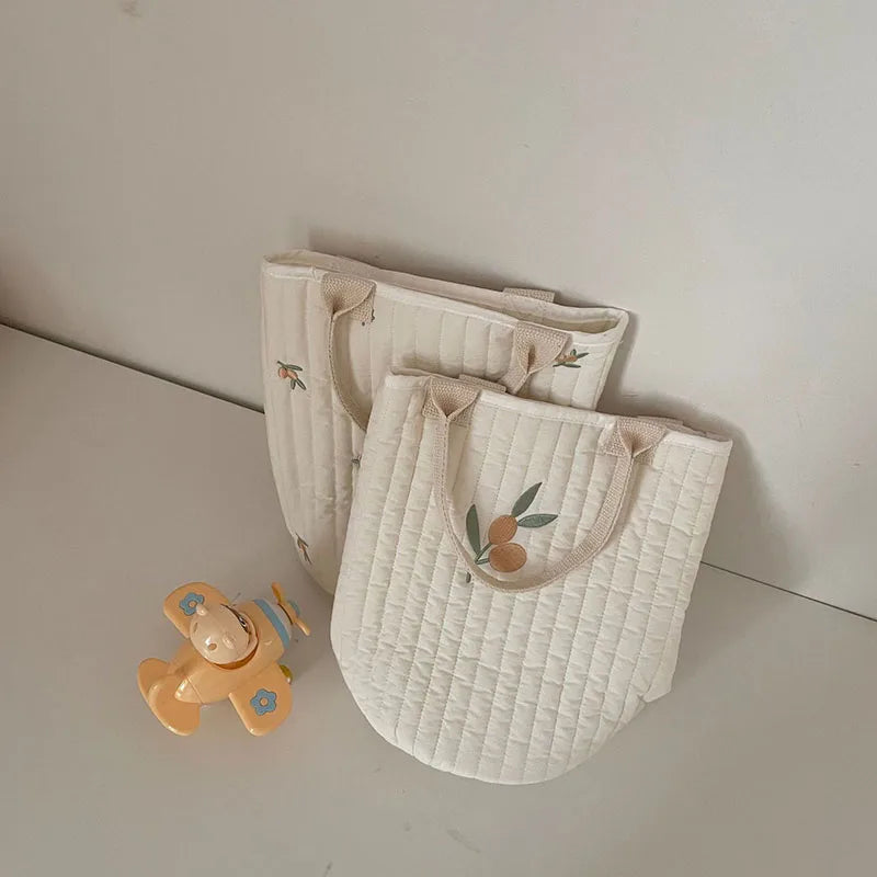 Boutique Baby Diaper Bag Bear Embroidery Cotton Mommy Bag