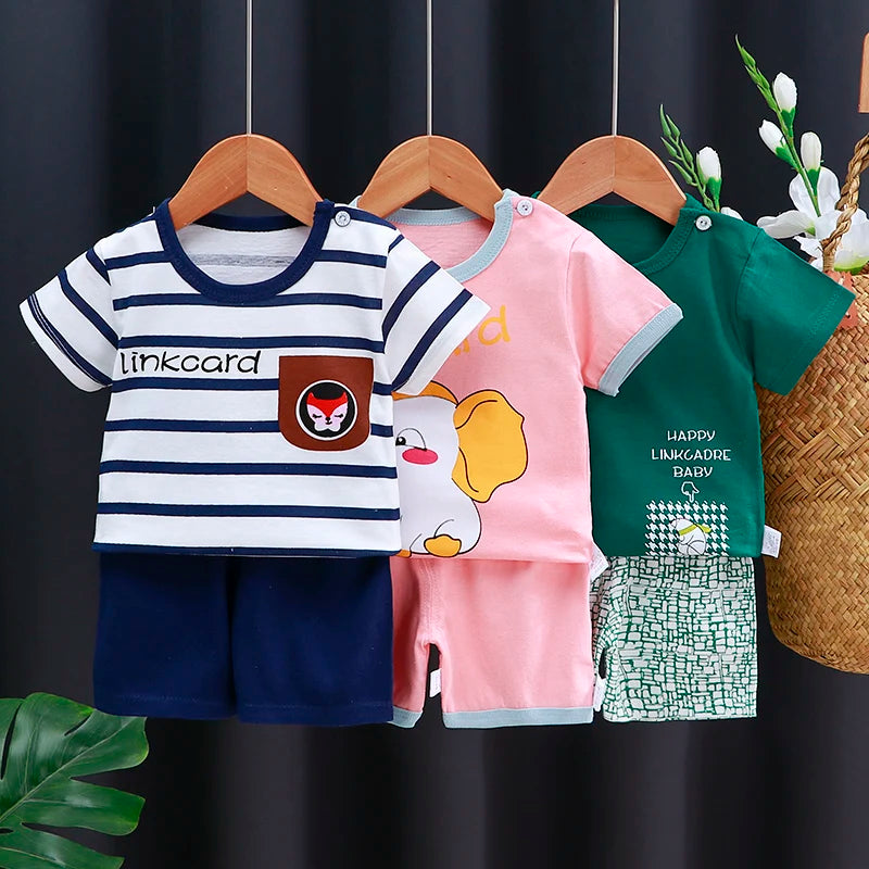 Kids Clothing Set Baby T-Shirt Shorts Summer Cotton Casual Outfit