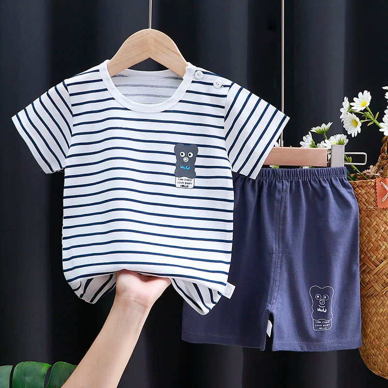 Kids Clothing Set Baby T-Shirt Shorts Summer Cotton Casual Outfit