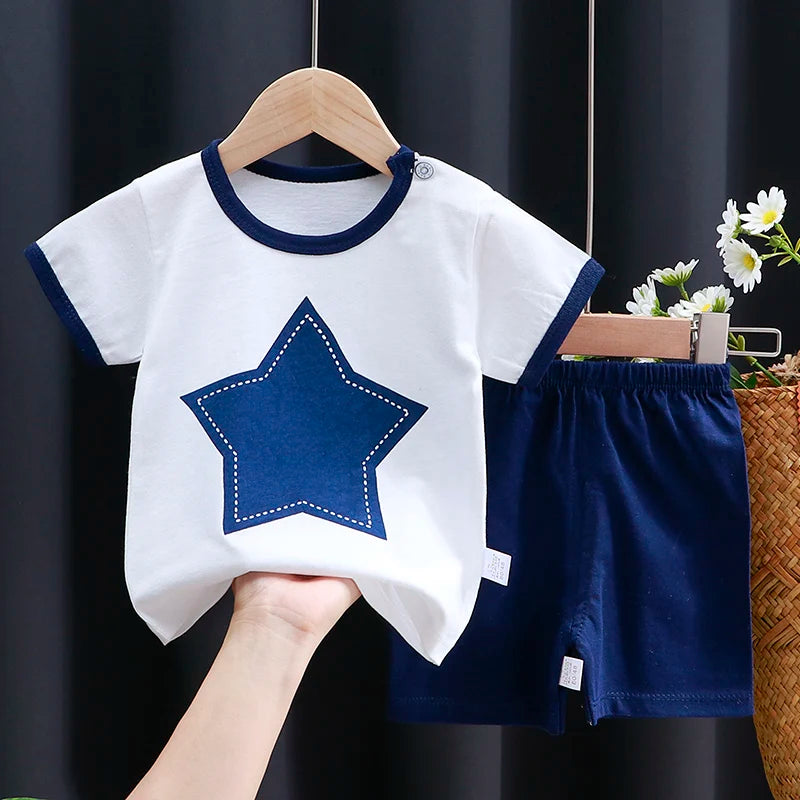 Kids Clothing Set Baby T-Shirt Shorts Summer Cotton Casual Outfit