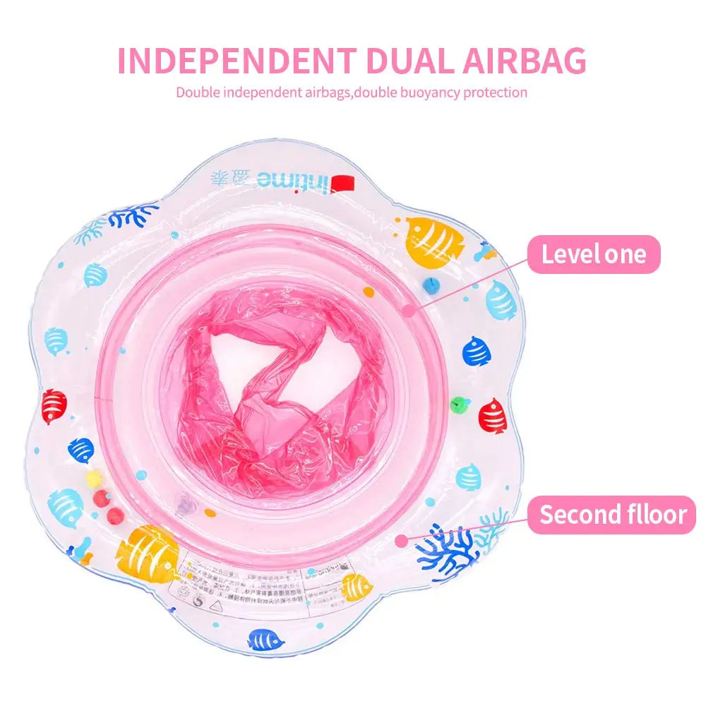 Baby Swimming Ring Float with Safety Seat Double Airbag