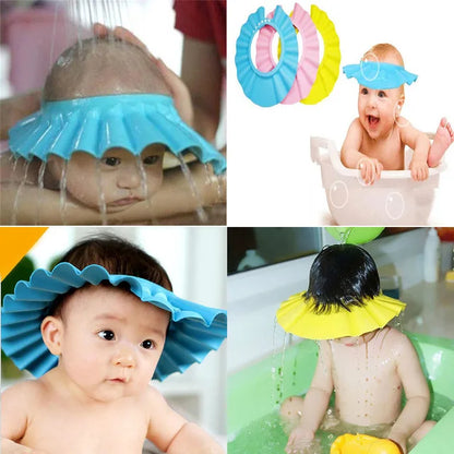 Baby Shower Cap Adjustable Waterproof Shampoo Shield
