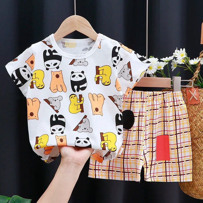 Kids Clothing Set Baby T-Shirt Shorts Summer Cotton Casual Outfit