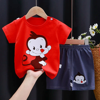 Kids Clothing Set Baby T-Shirt Shorts Summer Cotton Casual Outfit