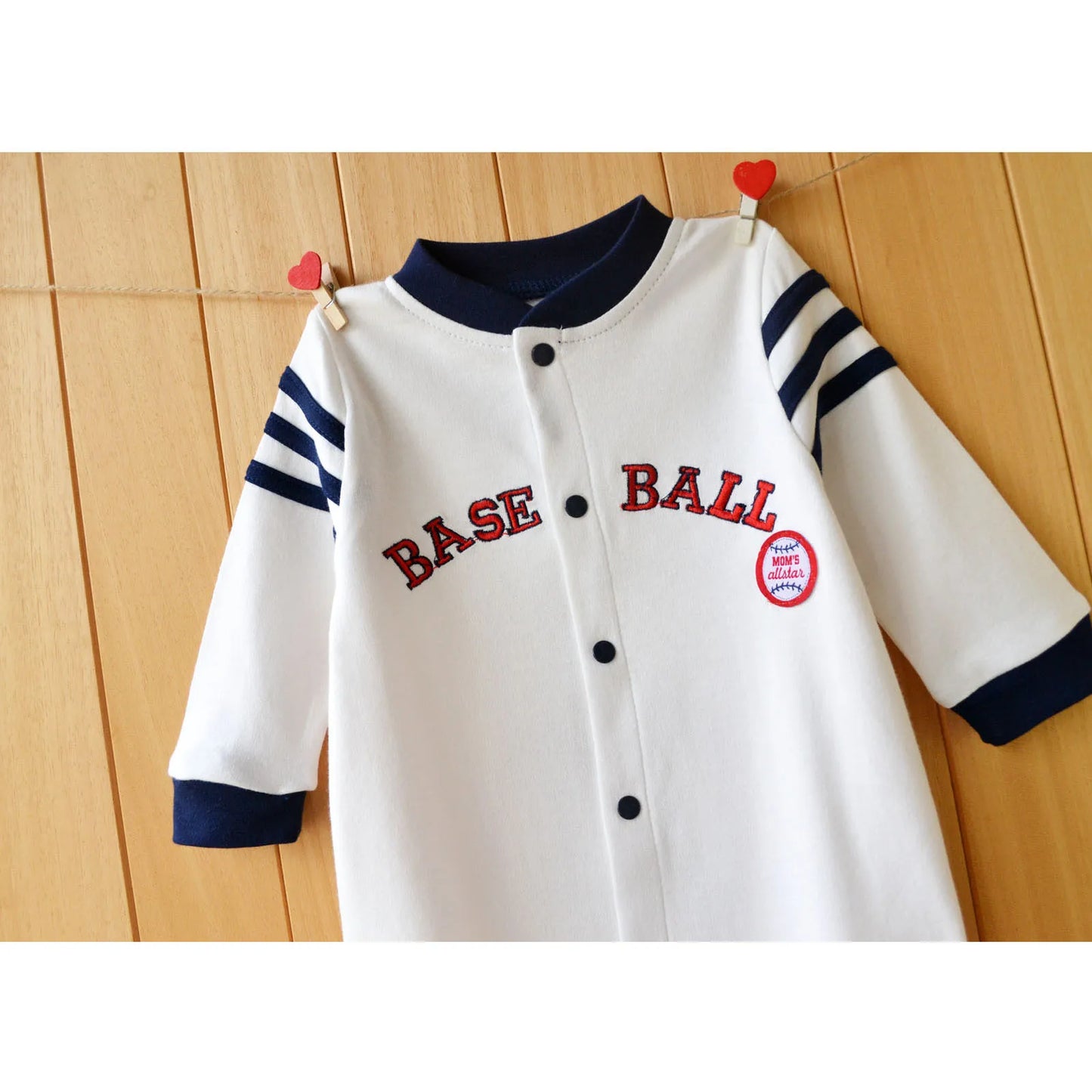 Baby Newborn Coverall Baseball Style Cotton Romper