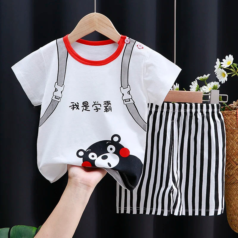 Kids Clothing Set Baby T-Shirt Shorts Summer Cotton Casual Outfit
