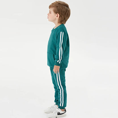 Baby Clothing Set 2PCS Boys Girls Fleece Hooded Top Pants Tracksuit
