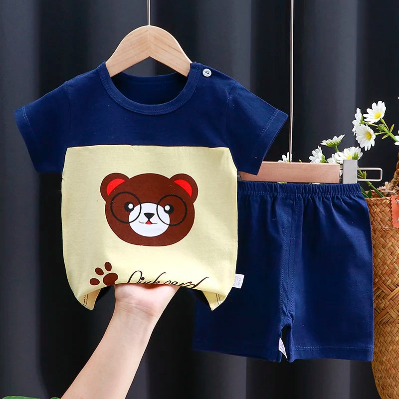Kids Clothing Set Baby T-Shirt Shorts Summer Cotton Casual Outfit
