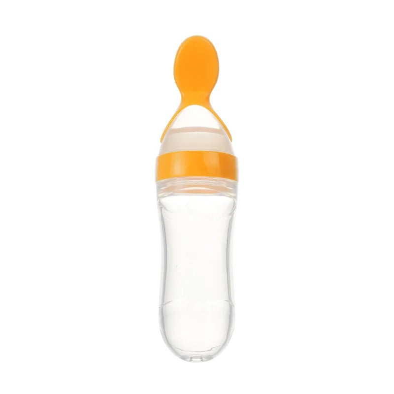 Baby Feeding Bottle Silicone Squeeze Spoon Feeder