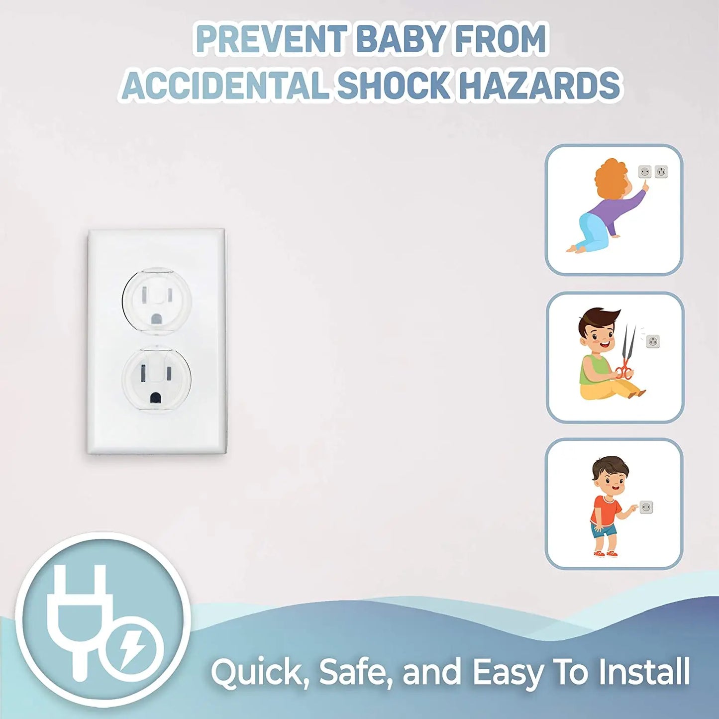 10pcs Baby Safety Outlet Covers Child Electric Plug Protectors