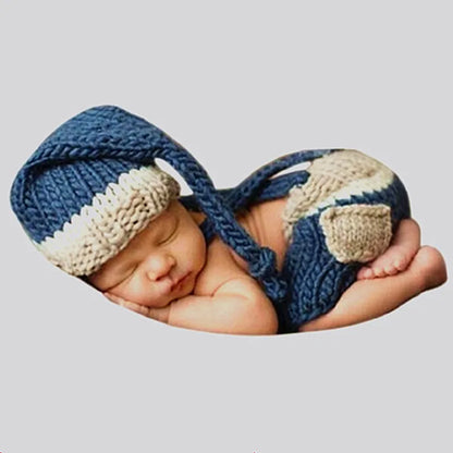 Newborn Photography Baby Mohair Knitted Overalls Wool Jumpsuit Boy Outfit
